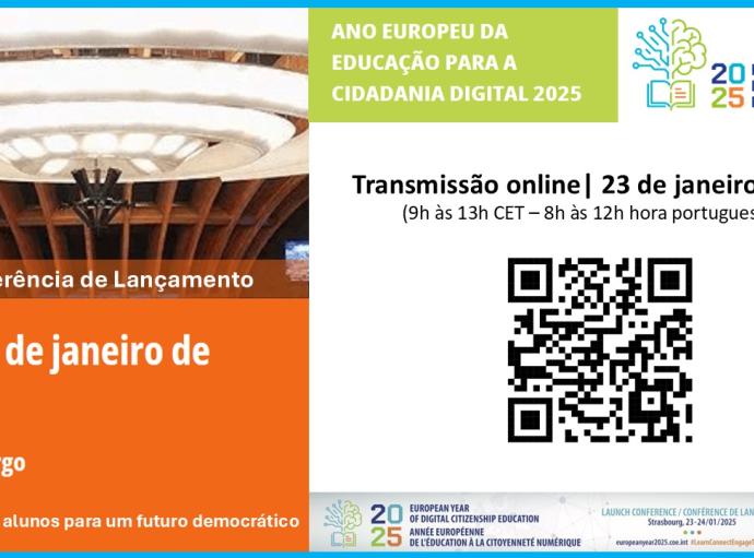 Cartaz Conferência de Lançamento do Ano Europeu da Educação para a Cidadania Digital 2025